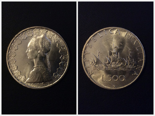 500 lire argento caravelle - lire,