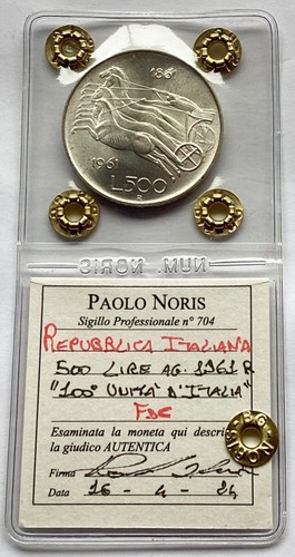 500 lire argento 1961 - argento, 100*