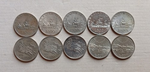 Lotto monete 500 lire - di,