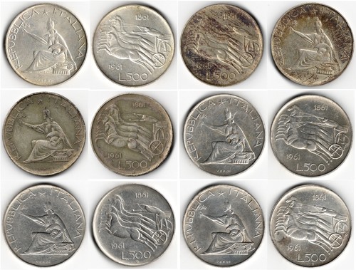 Italia 500 lire - 1961, argento