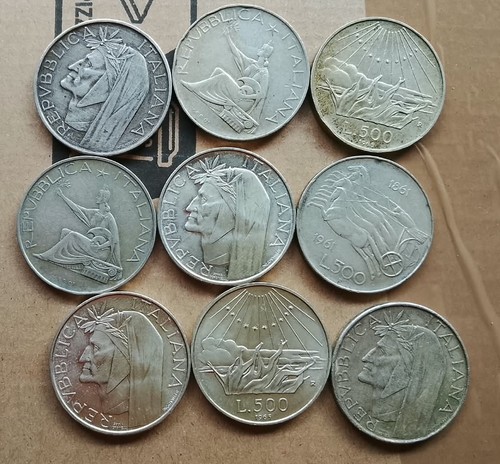 Lotto 500 lire argento - 9x,